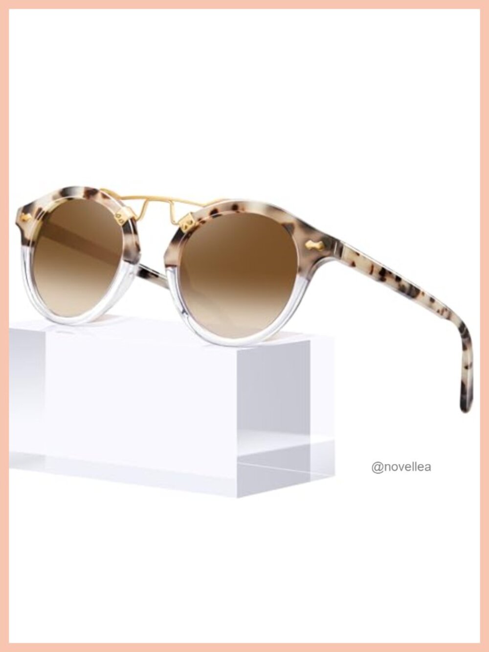 Retro Double Bridge Acetate Polarized Sunglasses Women UV Protection